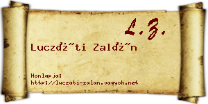 Luczáti Zalán névjegykártya